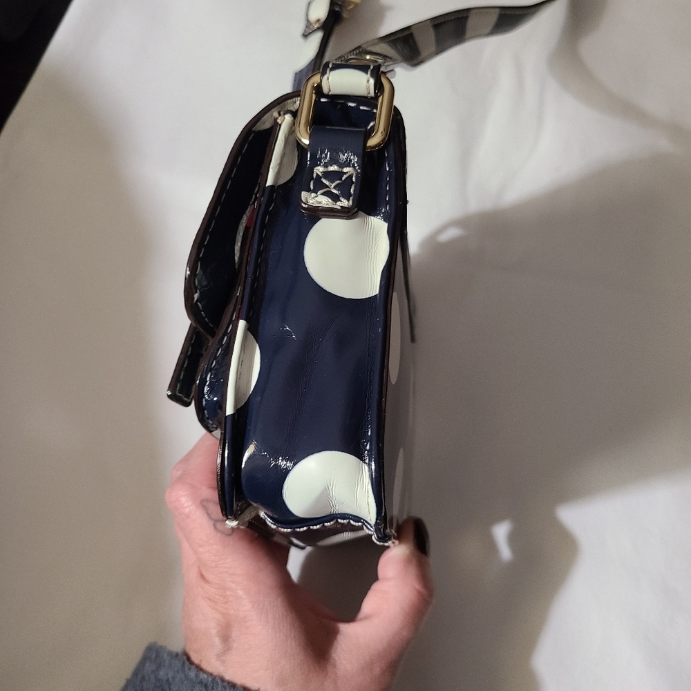 Kate Spade For Gap Kids Navy and White Polka Dot Crossbody Bag - Picture 7 of 14